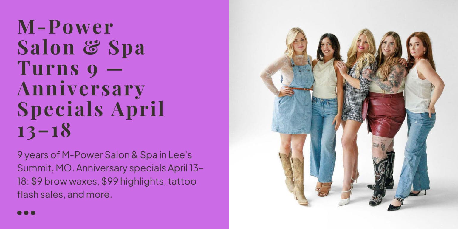 Cover Image for M-Power Salon & Spa Turns 9 — Anniversary Specials April 13–18